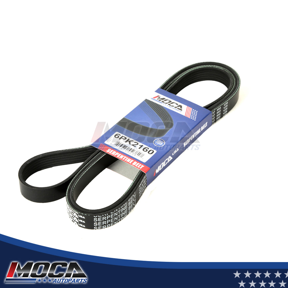 Correa serpentina compatible con BUICK, FORD, JEEP, MERCEDES-BENZ, MERCURY 2.2-3.0L 6PK2160