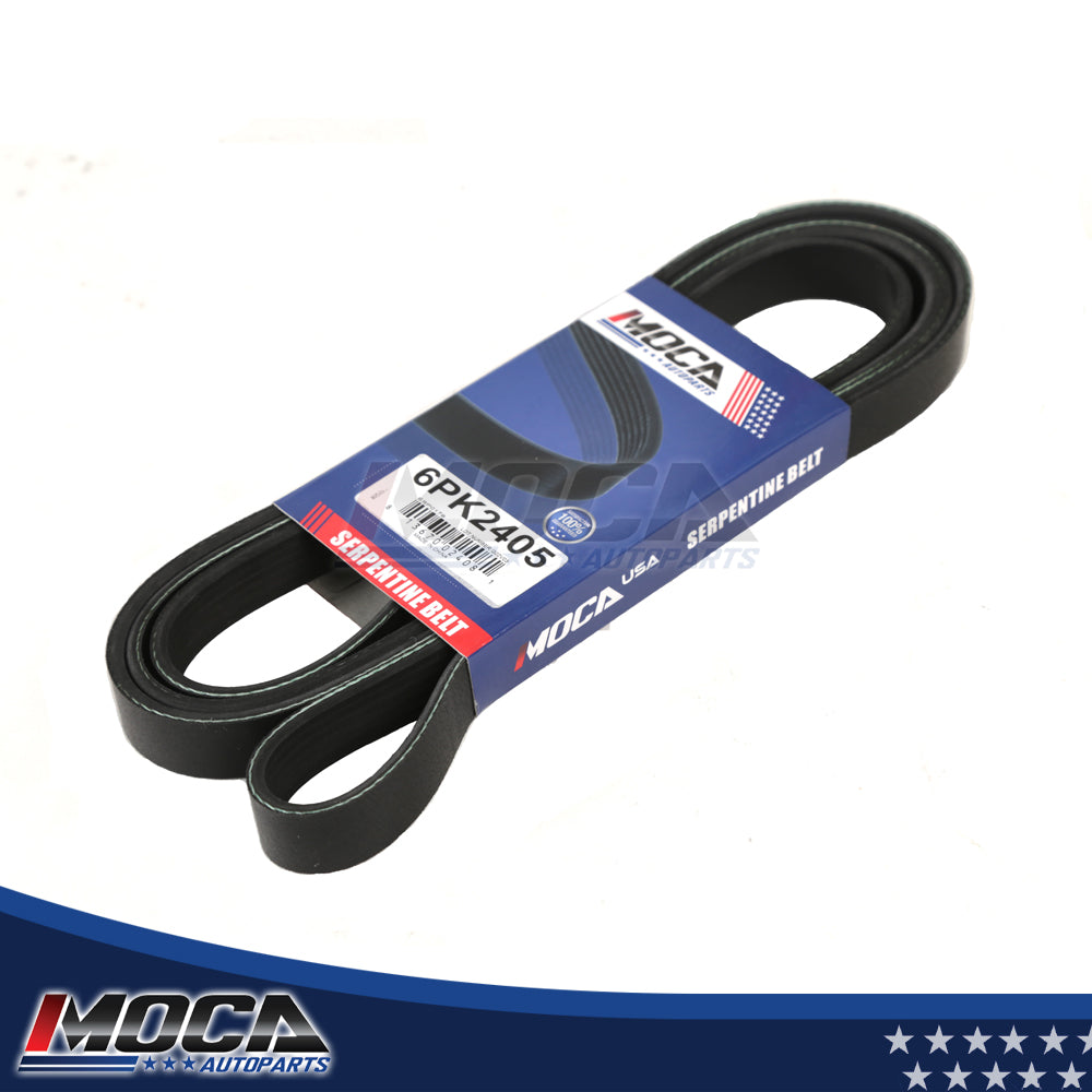 Correa serpentina 6PK2405 compatible con Audi, Mercedes-Benz, Dodge, Chevrolet, GMC, Ford EPDM