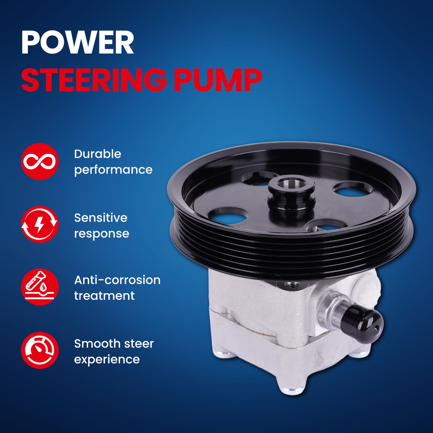 MOCA Power Steering Pump Fit for 1999-2003 Volvo S80 2.9L & 1999-2004 Volvo V70 2.3L & 2004-2005 Volvo S80 2.5L