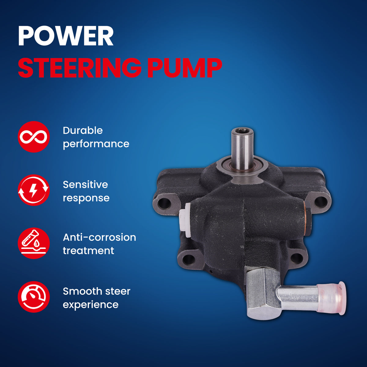 MOCA Power Steering Pump Fit for 2004-2007 Ford Crown Victoria V8 4.6L & 2003-2006 Lincoln Town Car V8 4.6L & 2004-2007 Mercury Grand Marquis V8 4.6L