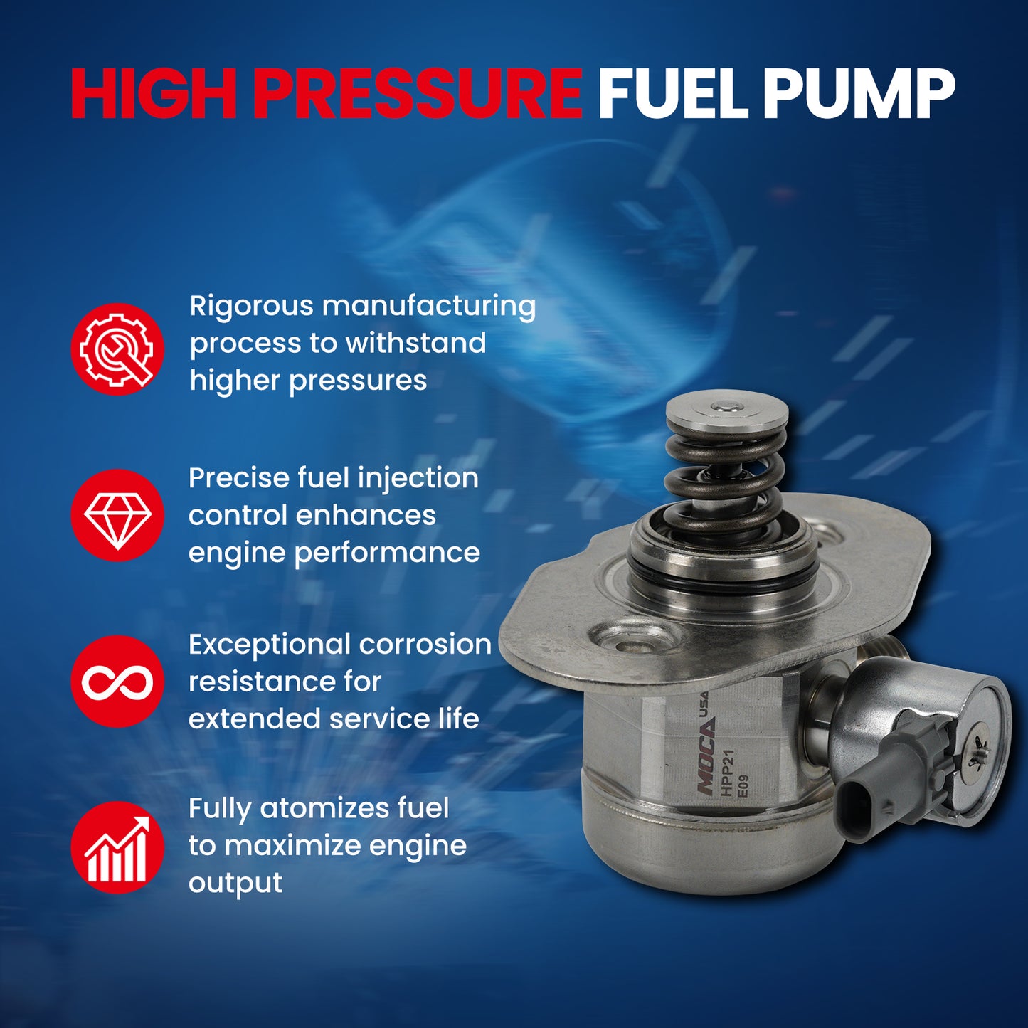 MOCA High Pressure Fuel Pump Fit for 2014-2016 BMW 228i 2.0L & 2015-2018 BMW 320i 2.0L & 2015-2017 BMW X3 2.0L & 2016-2018 BMW X5 2.0L