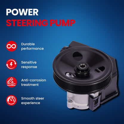 Bomba de dirección asistida MOCA con polea compatible con Jeep Cherokee 4.0L 1996-2001 y Jeep Wrangler 4.0L 1997-2003