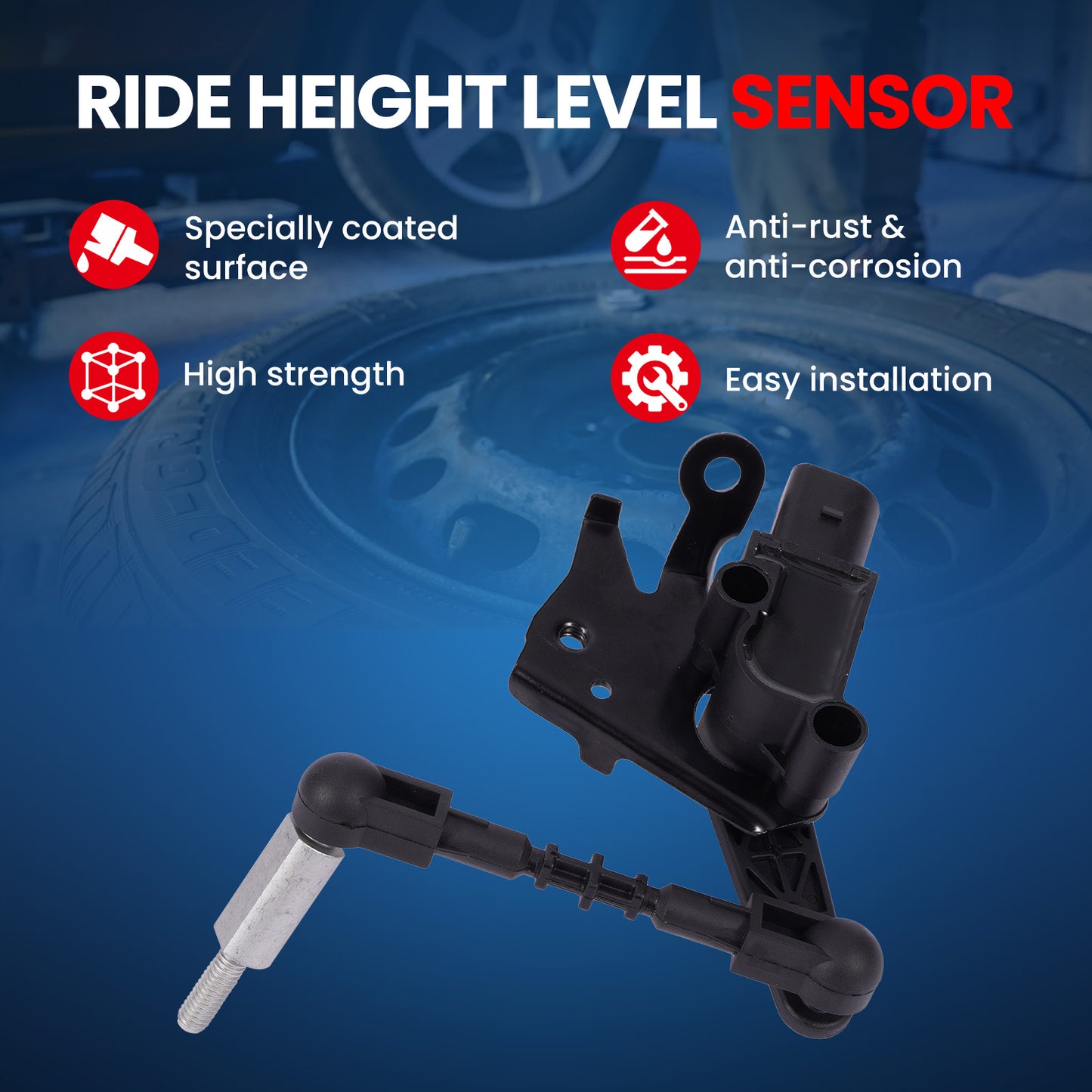 MOCA V10-72-0154 Front Left Ride Height Level Sensor Fit for 2012-2018 Audi A6 2.0L & 2012-2018 Audi A6 A7 Quattro 3.0L