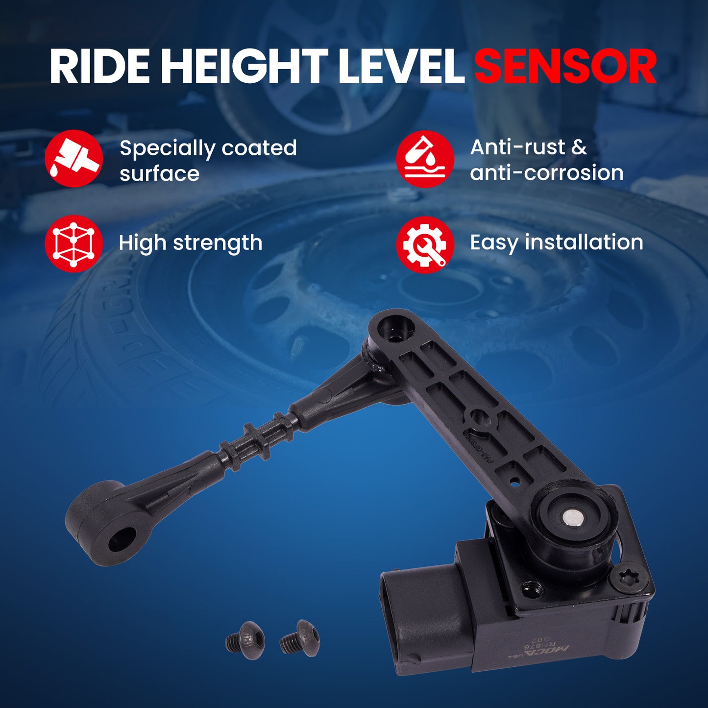 MOCA V48-72-0088 Front Left Ride Leveling Height Sensor Fit for 2005-2009 Land Rover LR3 4.0L 4.4L & 2009 Land Rover LR3 4.4L & 2006 Land Rover LR3 4.0L