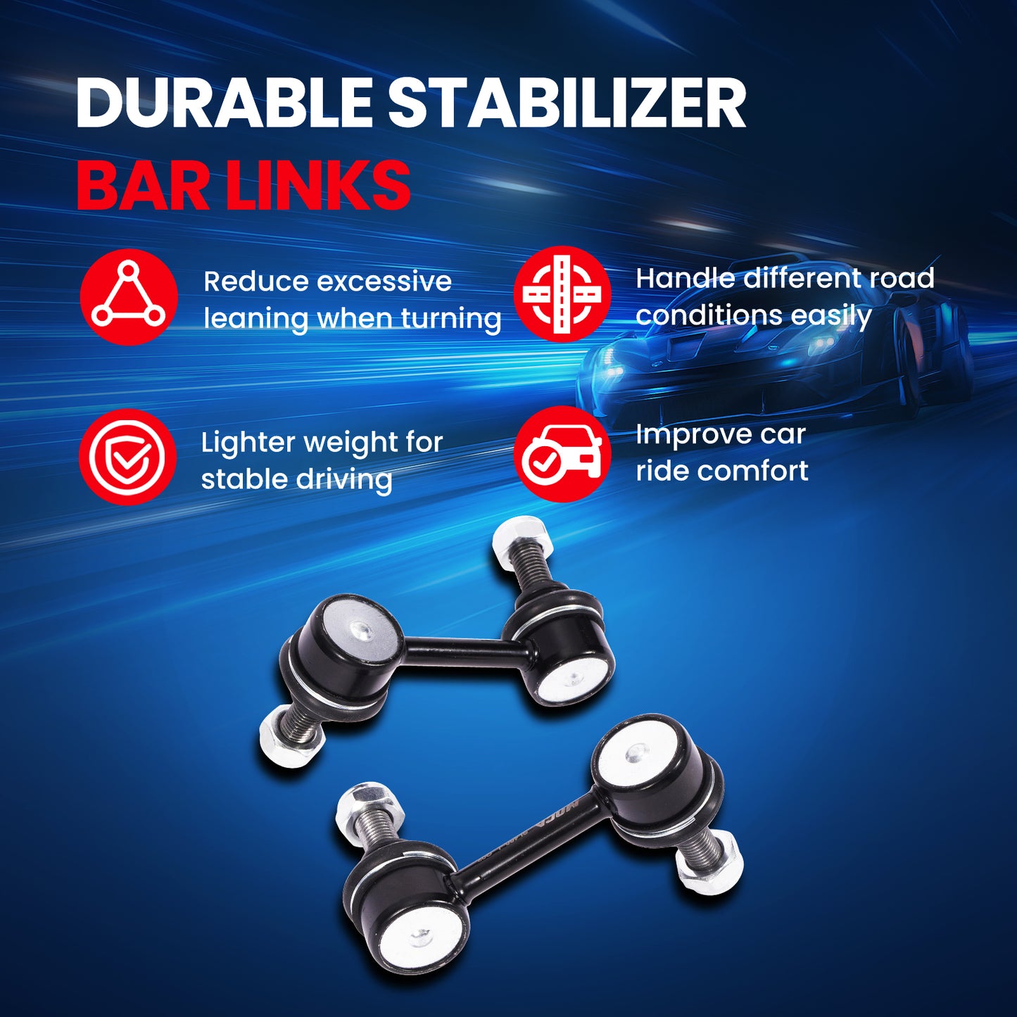 MOCA 2x Front Sway Bar End Links Fit for 2006-2011 Honda Civic & Acura CSX