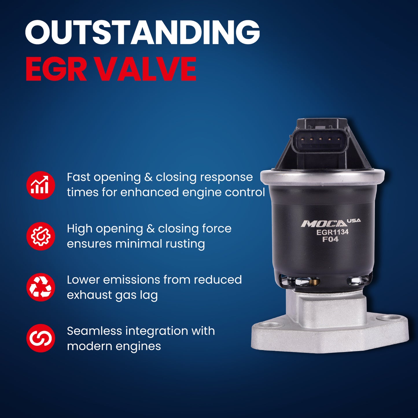 MOCA EGV1134 EGR Valve Fit for 2010-2013 Acura MDX 3.7L & 2008-2012 Honda Accord 3.5L & 2008-2020 Honda Odyssey 3.5L