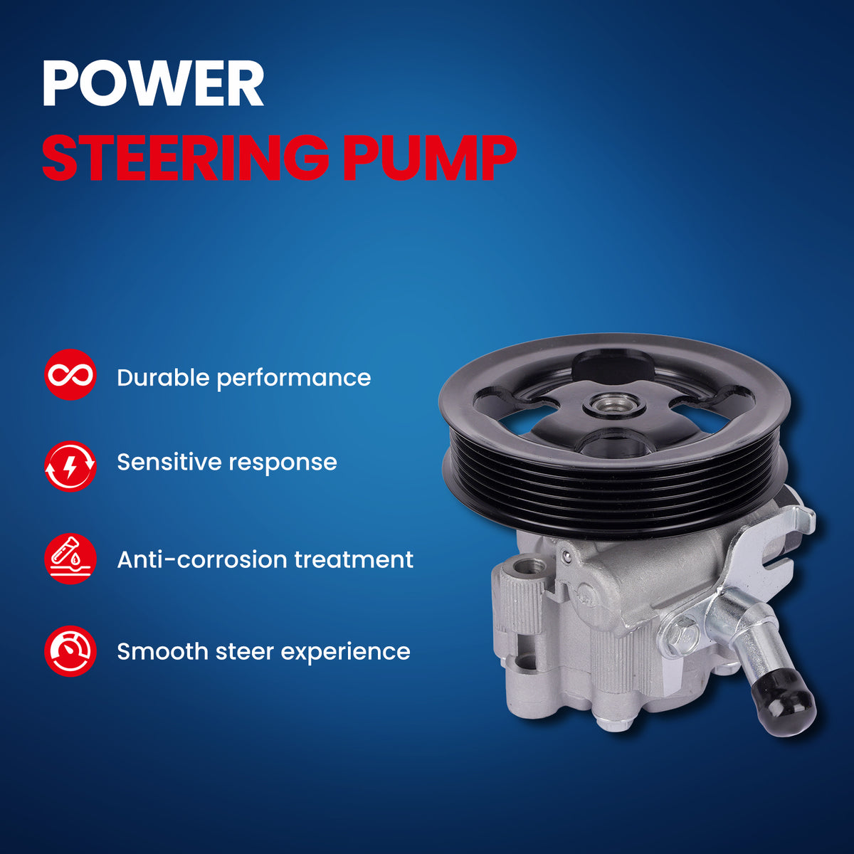 MOCA Power Steering Pump Fit for 2001-2006 Lexus LS430 4.3L