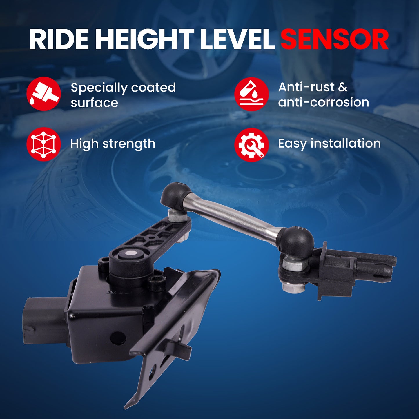 MOCA 97034302203 Front Right Ride Leveling Height Sensor Fit for 2010-2016 Porsche Panamera