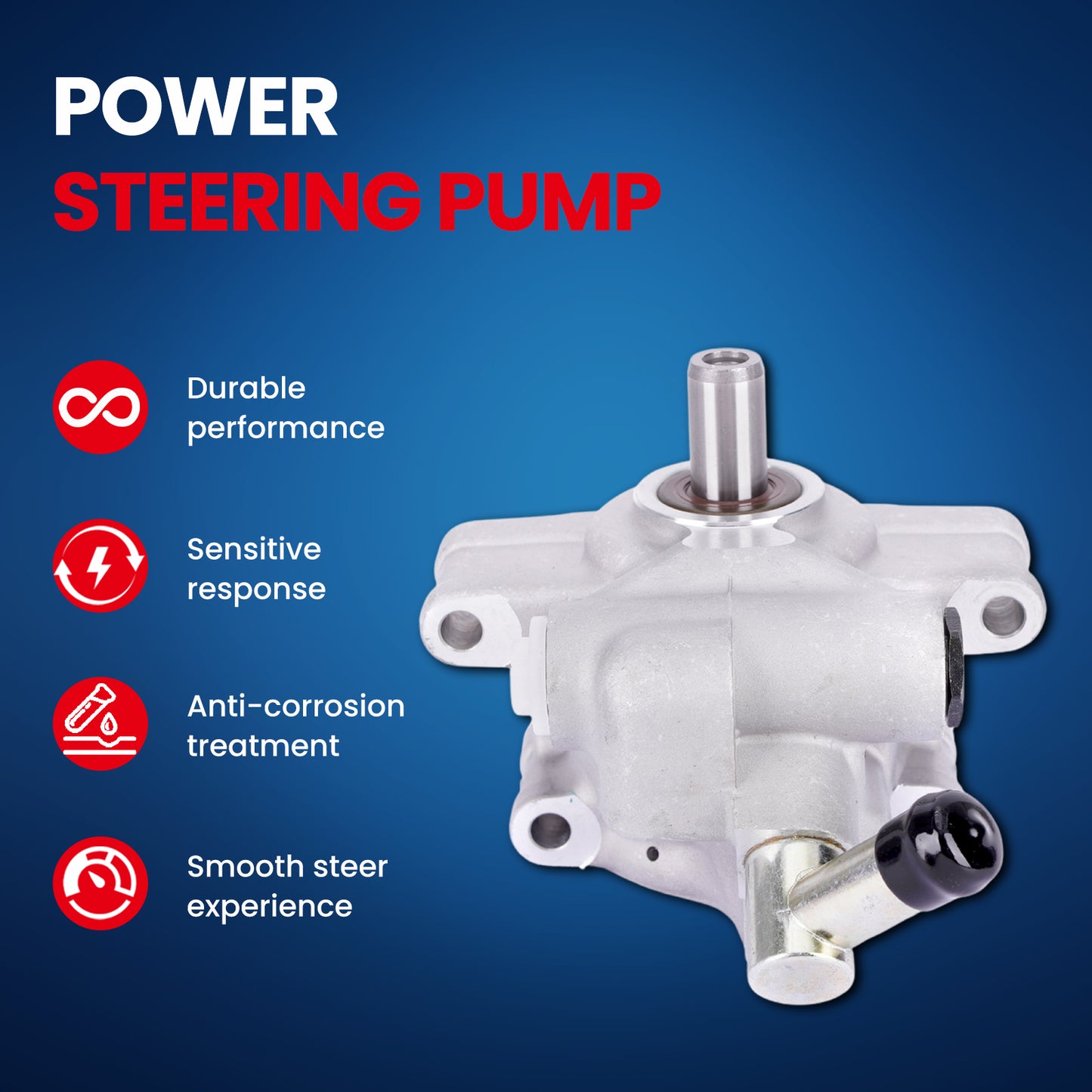 MOCA Power Steering Pump Fit for 2002-2006 Ford E-150 & 1999-2006 Ford Econoline & 1999-2007 Ford F-350