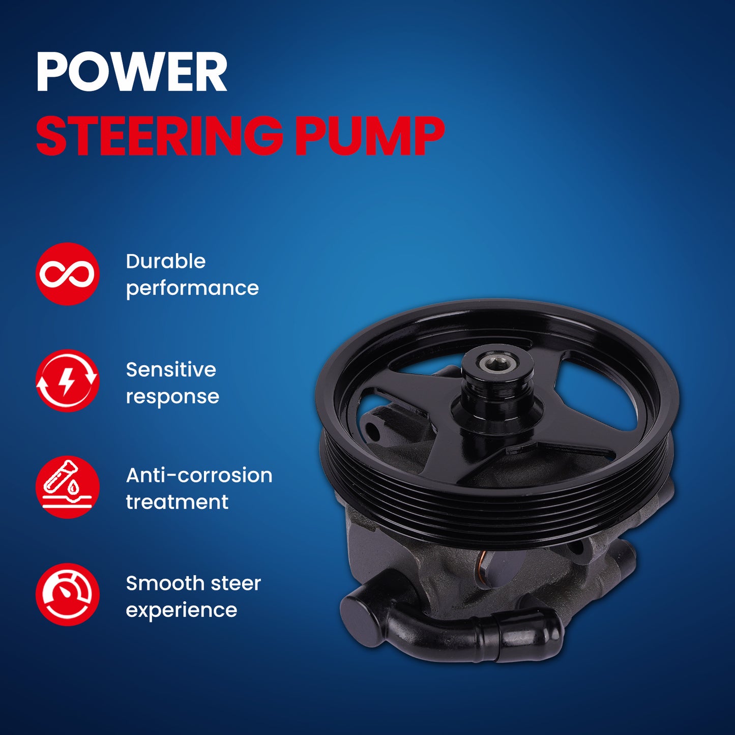 MOCA Power Steering Pump Fit for 2009 Ford F150 Lobo 4.6L 5.4L Before 12/01/2008
