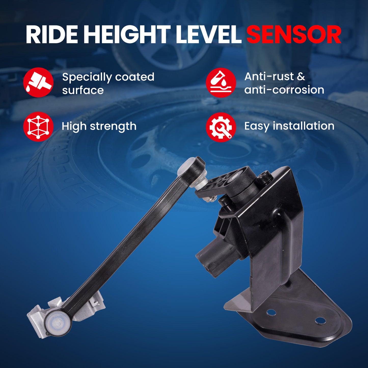 MOCA V10-72-1451 Front Left or Right Ride Leveling Height Sensor Fit for 2004-2009 Audi S4 4.2L & 2005-2009 Audi A4 2.0L & 2005-2009 Audi A4 Quattro 2.0L