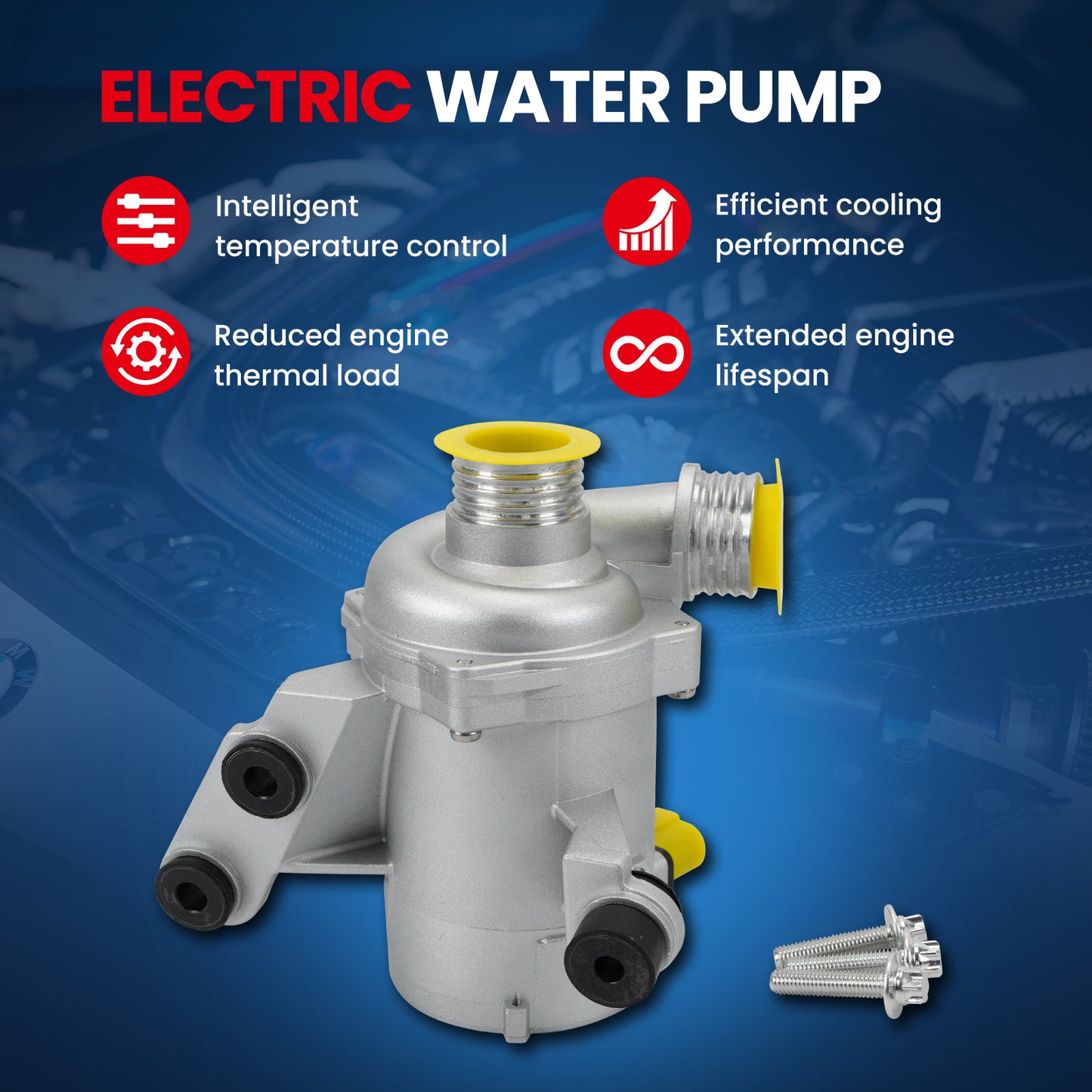MOCA Electric Engine Water Pump Fit for 2005-2010 & 2012 BMW 120i L4 2.0L