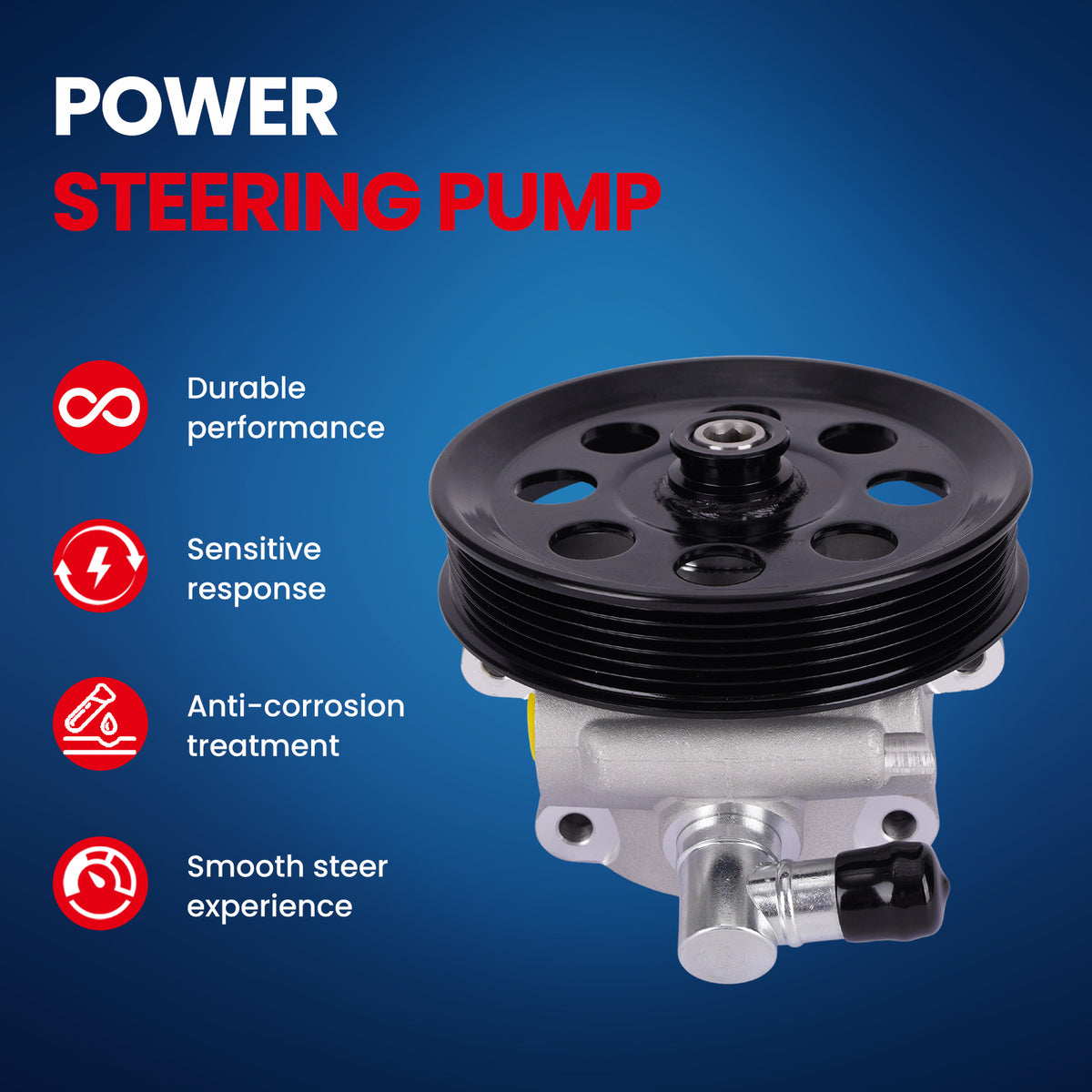 MOCA Power Steering Pump Fit for 2011-2014 Ford E-150 E-250