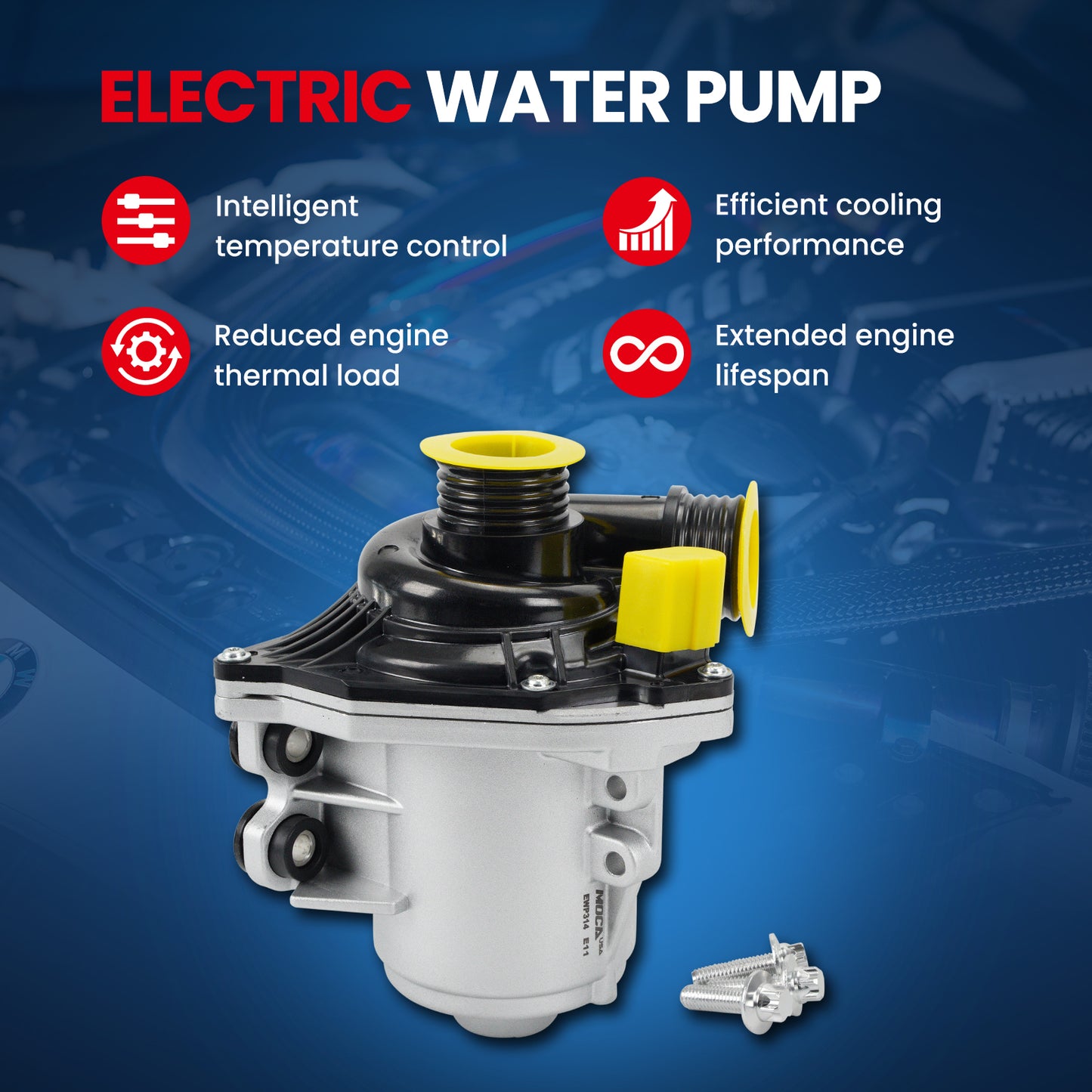 Bomba de agua de motor eléctrico MOCA compatible con BMW X5 3.0L 2007-2010