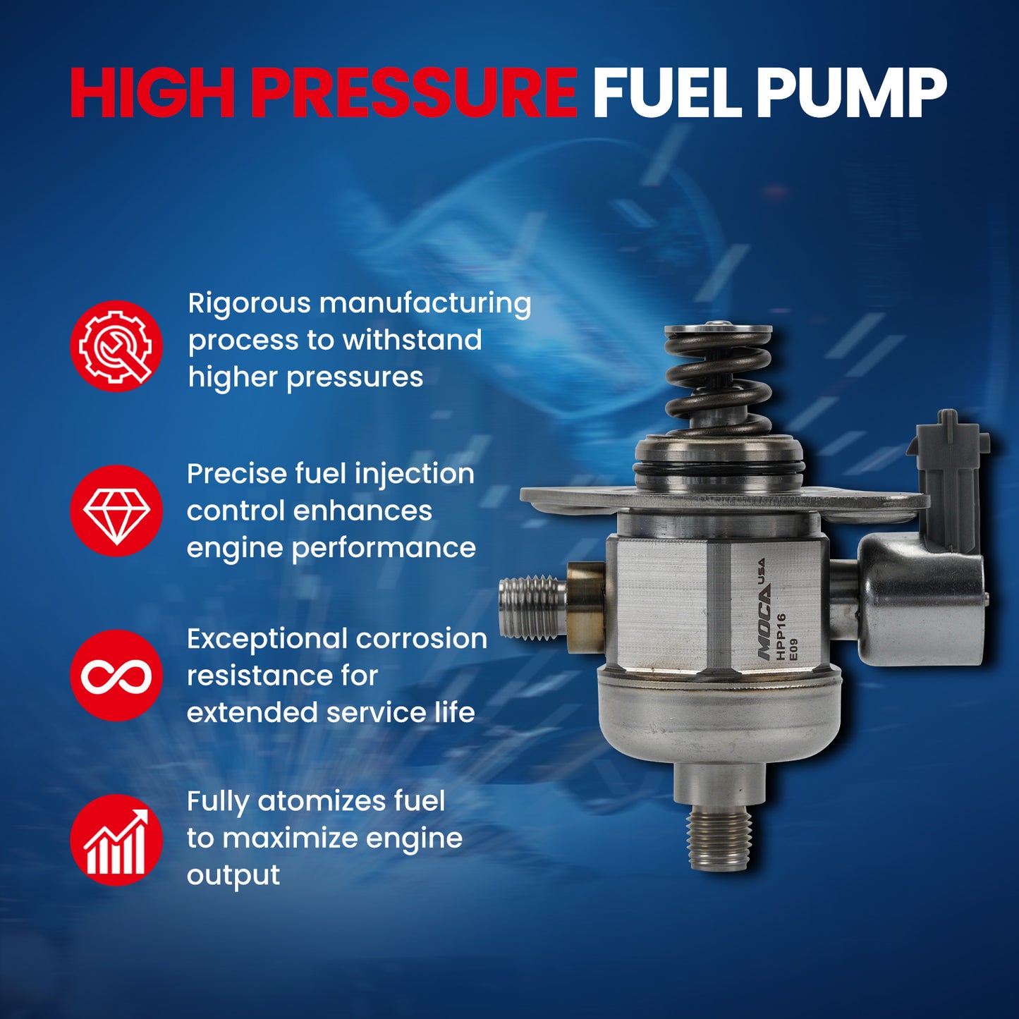 MOCA High Pressure Fuel Pump Fit for 2009-2017 Buick Enclave 3.6L & 2008-2011 Cadillac STS 3.6L & 2009-2016 GMC Acadia 3.6L & 2009-2010 Saturn Outlook 3.6L