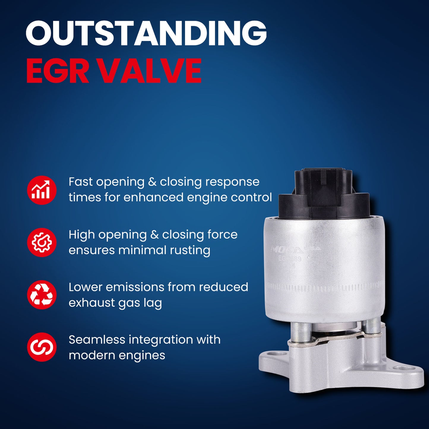 Válvula EGR MOCA 911-164 compatible con Buick LeSabre 3.8L (2002-2005), Chevrolet Blazer 4.3L (1996-2002) e Isuzu NPR 5.7L (1996-2003)