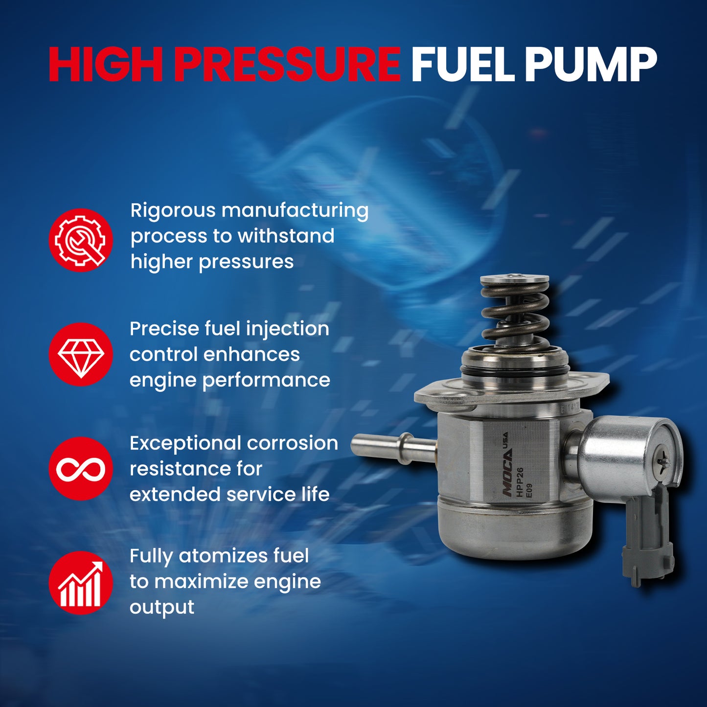 MOCA High Pressure Fuel Pump Fit for 2013-2016 Ford Escape 2.0L & 2013-2017 Ford Taurus 2.0L & 2013-2016 Lincoln MKT MKZ 2.0L