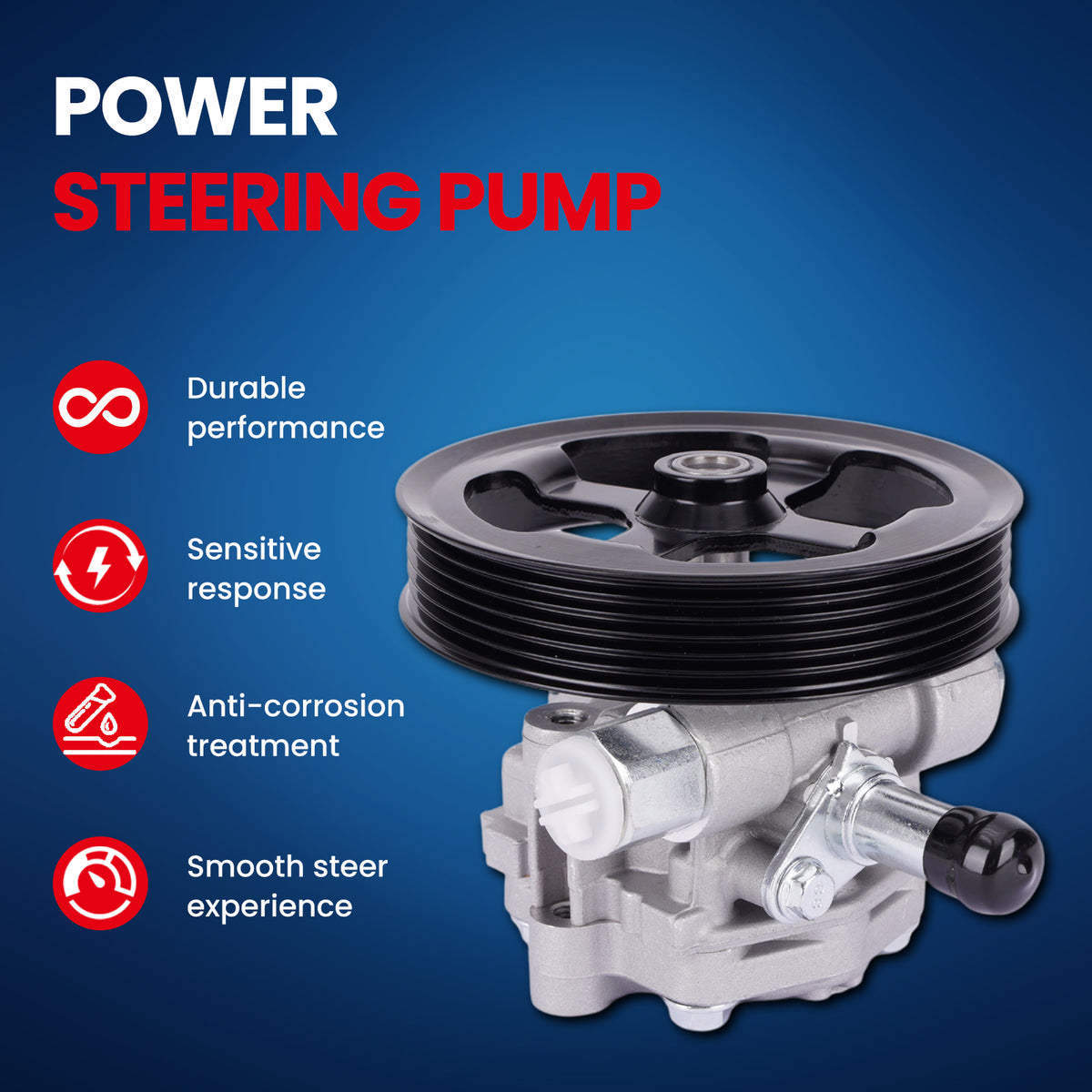 MOCA Power Steering Pump Fit for 2007-2017 Jeep Compass 2.0L 2.4L & 2007-2012 Dodge Caliber 2.0L 2.4L