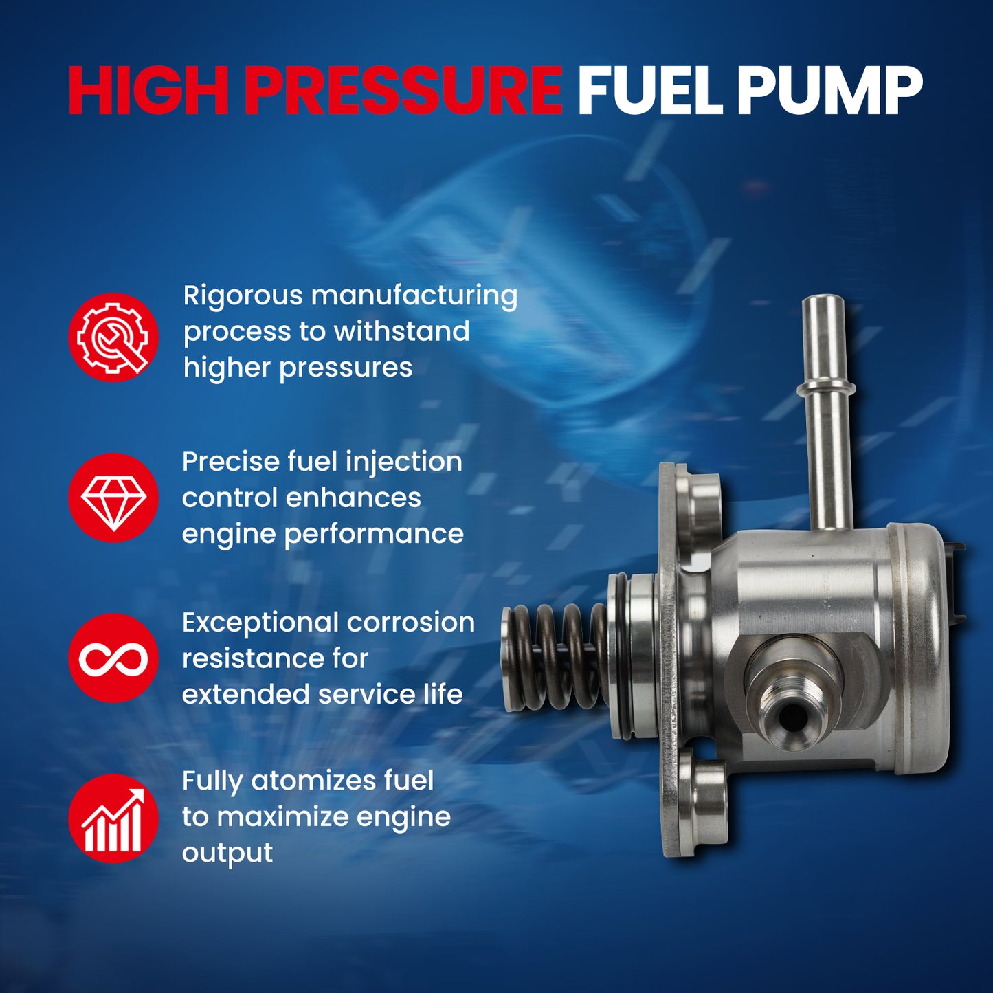MOCA High Pressure Fuel Pump Fit for 2010-2016 Buick LaCrosse 2.4L & 2010-2017 Chevrolet Equinox 2.4L & 2013-2014 Chevrolet Malibu 2.4L
