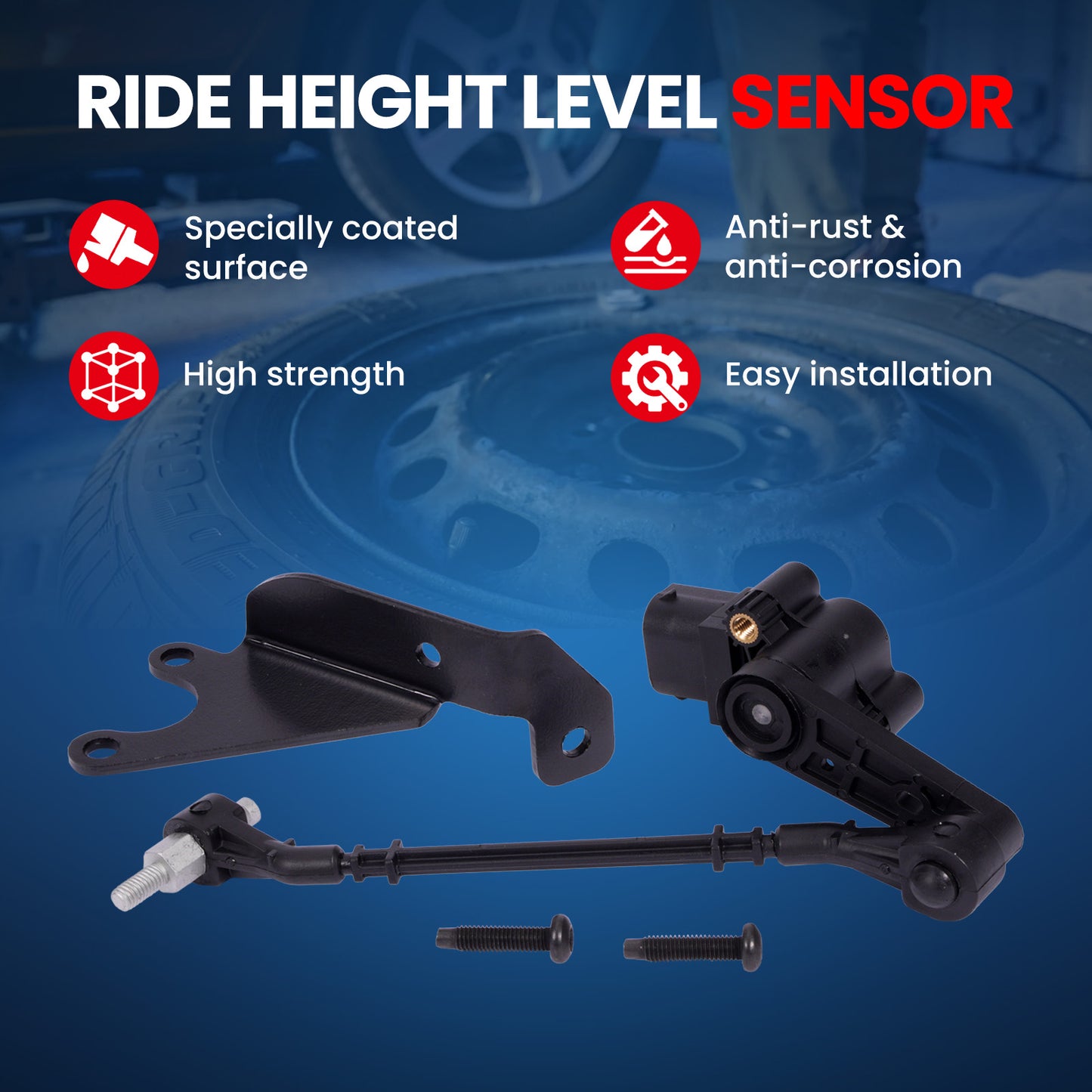 MOCA V48-72-0086 3 Pins Front Left Ride Leveling Height Sensor Fit for 2003-2009 Land Rover Range Rover 4.2L 4.4L