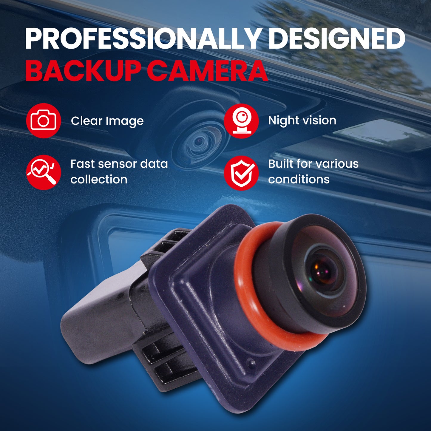 MOCA 592-224 Rear Park Assist Camera Fit for 2013-2019 Ford Police Interceptor Sedan 3.5L 3.7L & 2013-2019 Ford Taurus 3.5L & 2014-2018 Ford Special Service Police Sedan 2.0L