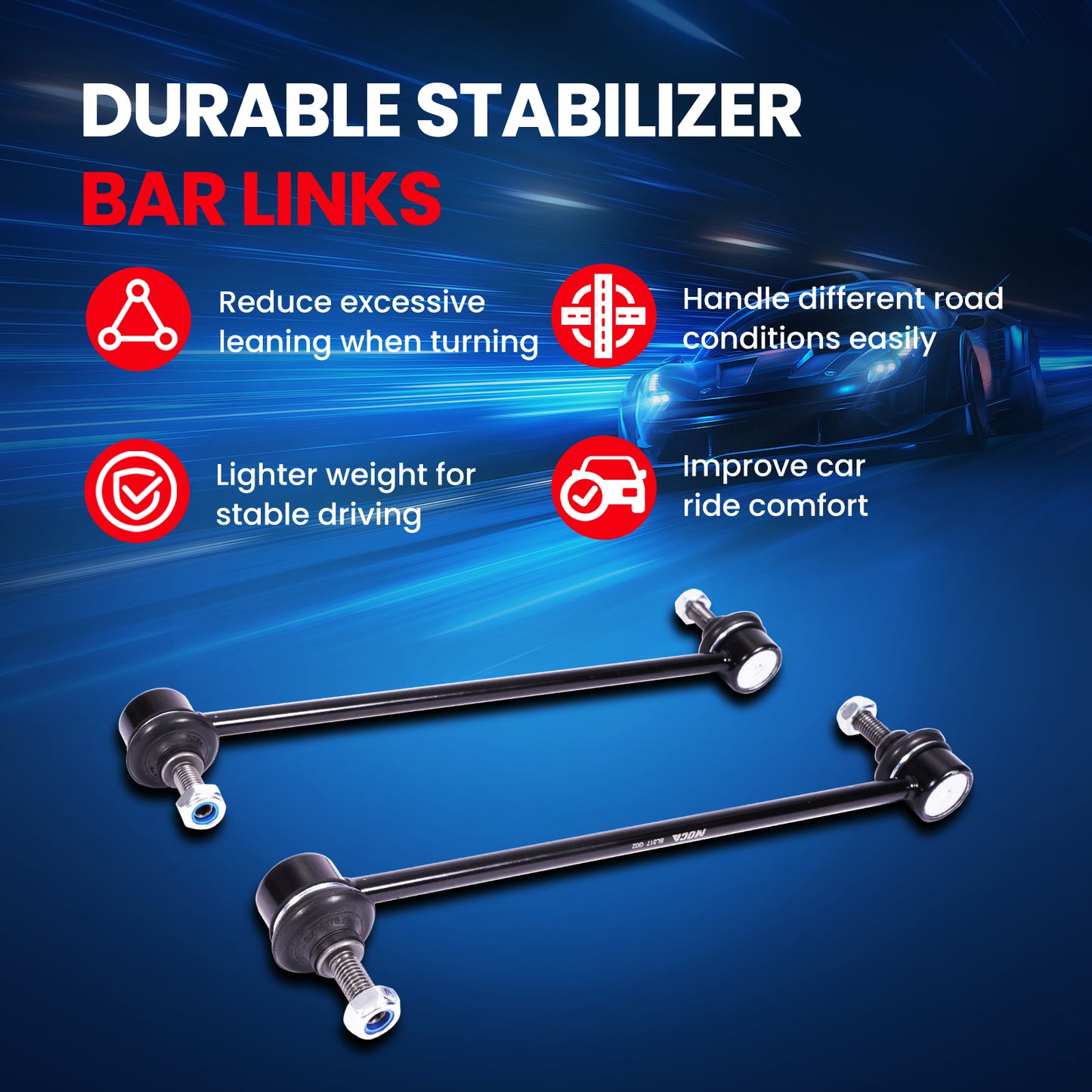 MOCA 2Pcs Front Sway Bar Link Kit Fit for 1997-2001 BMW 740i L4 4.4L & 2012-2015 Mazda 5 L4 2.5L