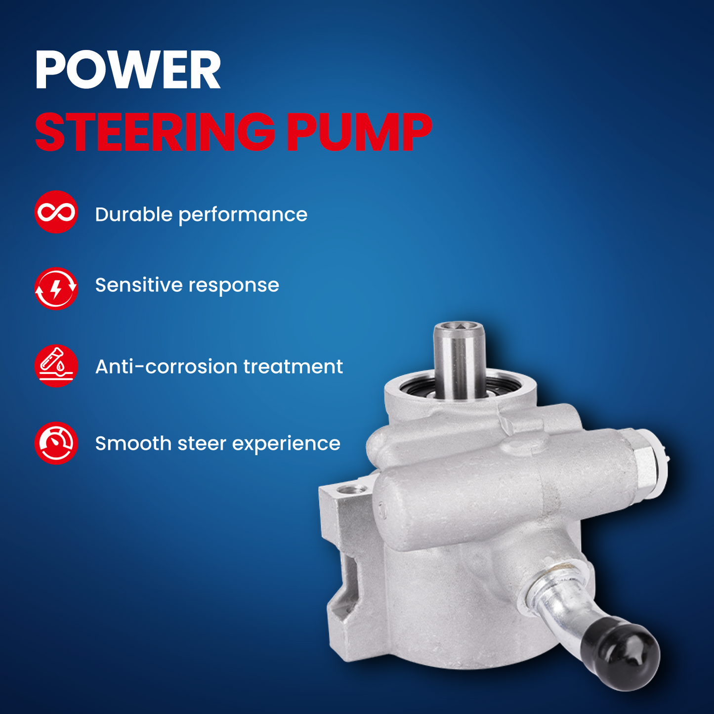 MOCA Power Steering Pump Fit for 1997-2004 Chevrolet Corvette 5.7L & 2008-2013 Chevrolet Corvette 6.2L & 2006-2013 Chevrolet Corvette 7.0L