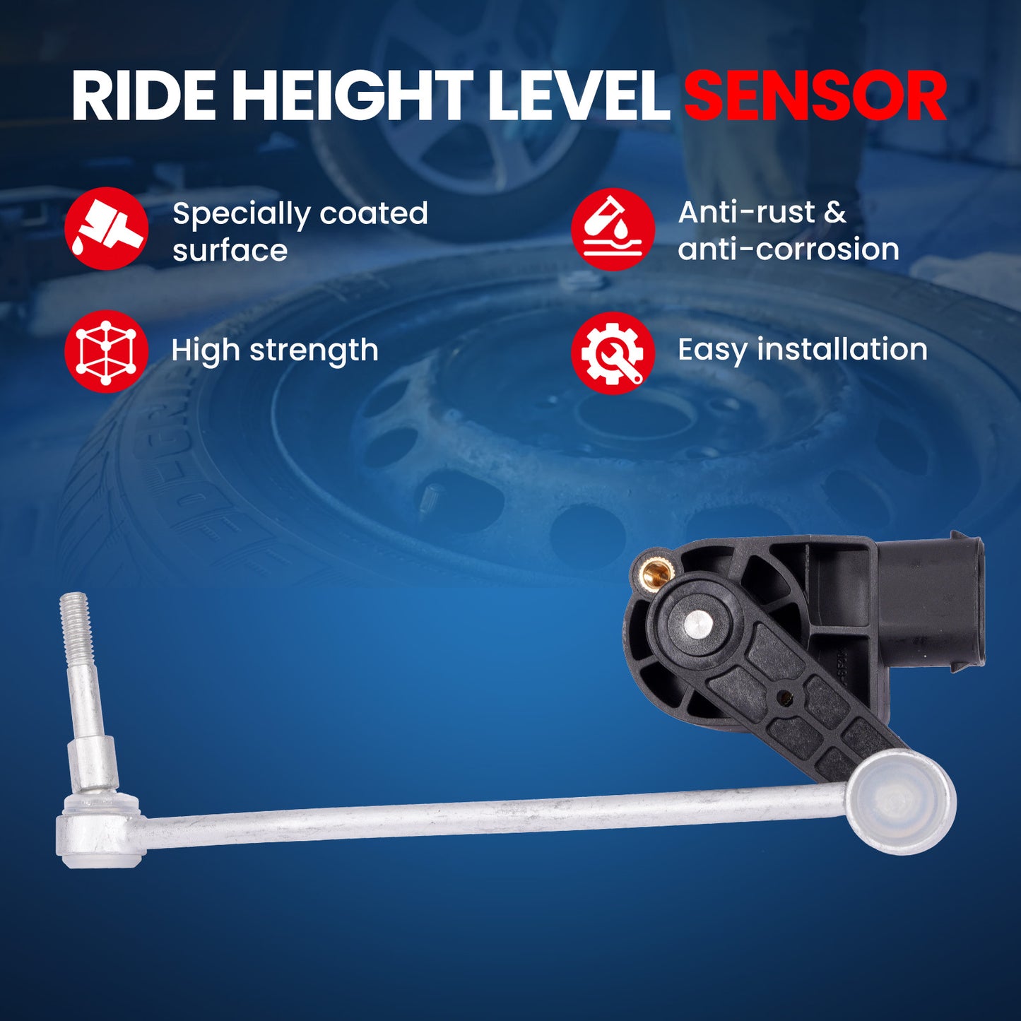 MOCA V10-72-0070 Front Right Ride Leveling Height Sensor Fit for 2006-2013 Bentley Continental & 2004-2010 Audi A8 Quattro & 2007-2010 Audi S8