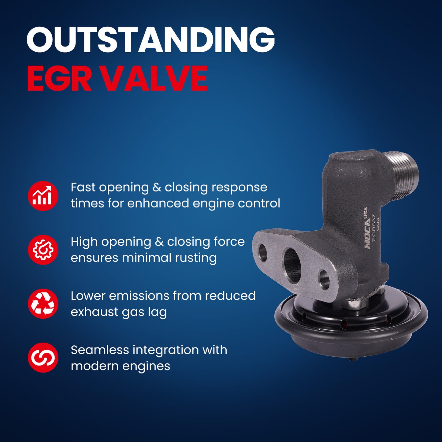 MOCA EGV537T EGR Valve Fit for 2002-2004 & 2006-2009 Ford E-150 5.4L & 2000-2005 Ford Excursion 5.4L 6.8L & 1998-2004 Lincoln Navigator 5.4L