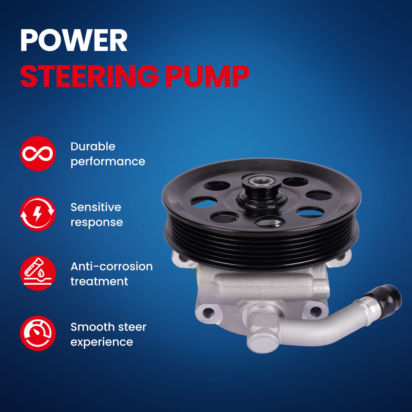 MOCA Power Steering Pump Fit for 2011-2014 Ford Expedition 5.4L & Lincoln Navigator 5.4L