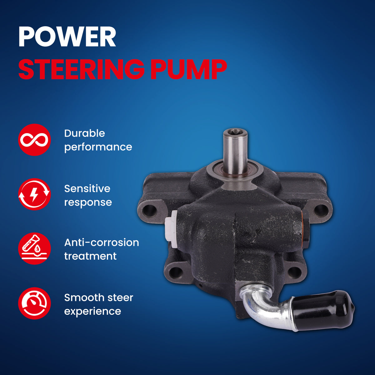MOCA Power Steering Pump Fit for 2005-2008 Ford F-150 V6 4.2L