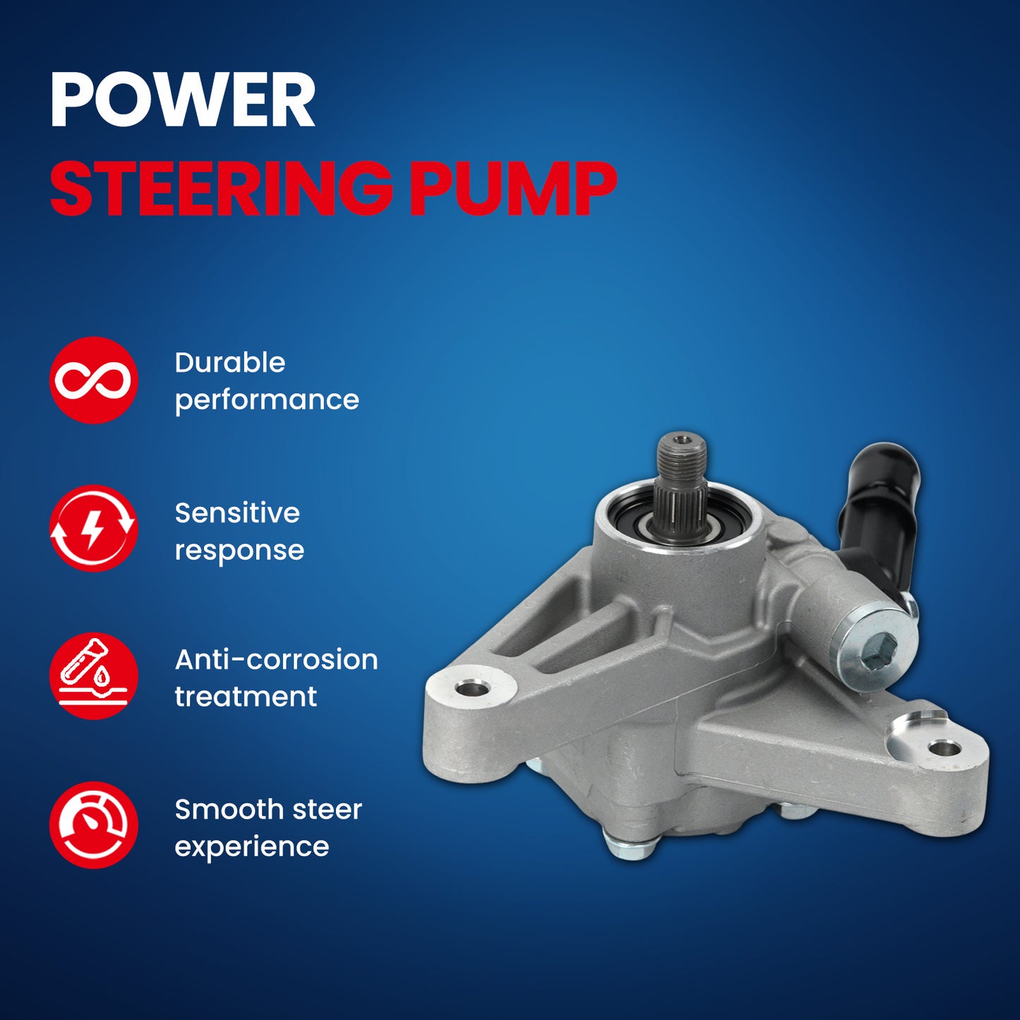 MOCA Power Steering Pump Fit for 2008-2012 Honda Accord 3.5L & 2009-2011 Honda Pilot 3.5L & 2010-2011 Honda Accord Crosstour 3.5L