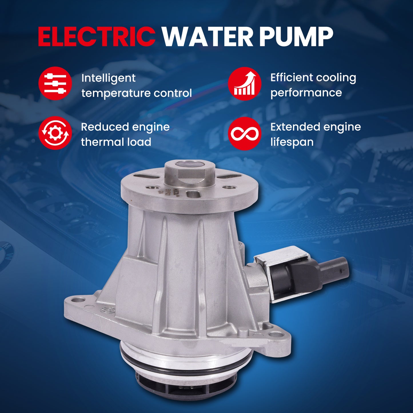 MOCA Electric Engine Water Pump Fit for 2016-2021 Land Rover Range Rover 3.0L & 2016-2021 Land Rover Range Rover Sport 3.0L & 2017-2020 Land Rover Discovery 3.0L