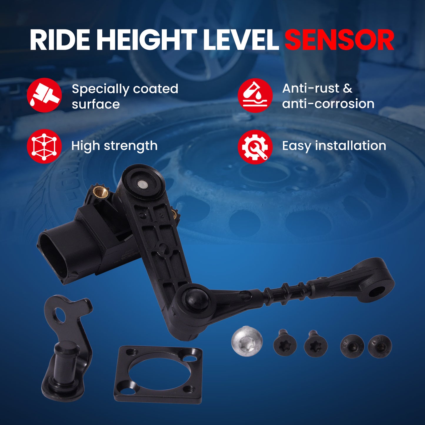 MOCA RH5058 Front Left Ride Leveling Height Sensor Fit for 2006-2009 Land Rover Range Rover Sport 4.2L 4.4L