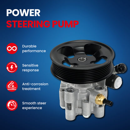 MOCA Power Steering Pump w/Pulley Fit for 2002-2009 Toyota Camry 2.4L & 2004-2008 Toyota Solara 2.4L & 2007-2008 Toyota Camry 2.4L