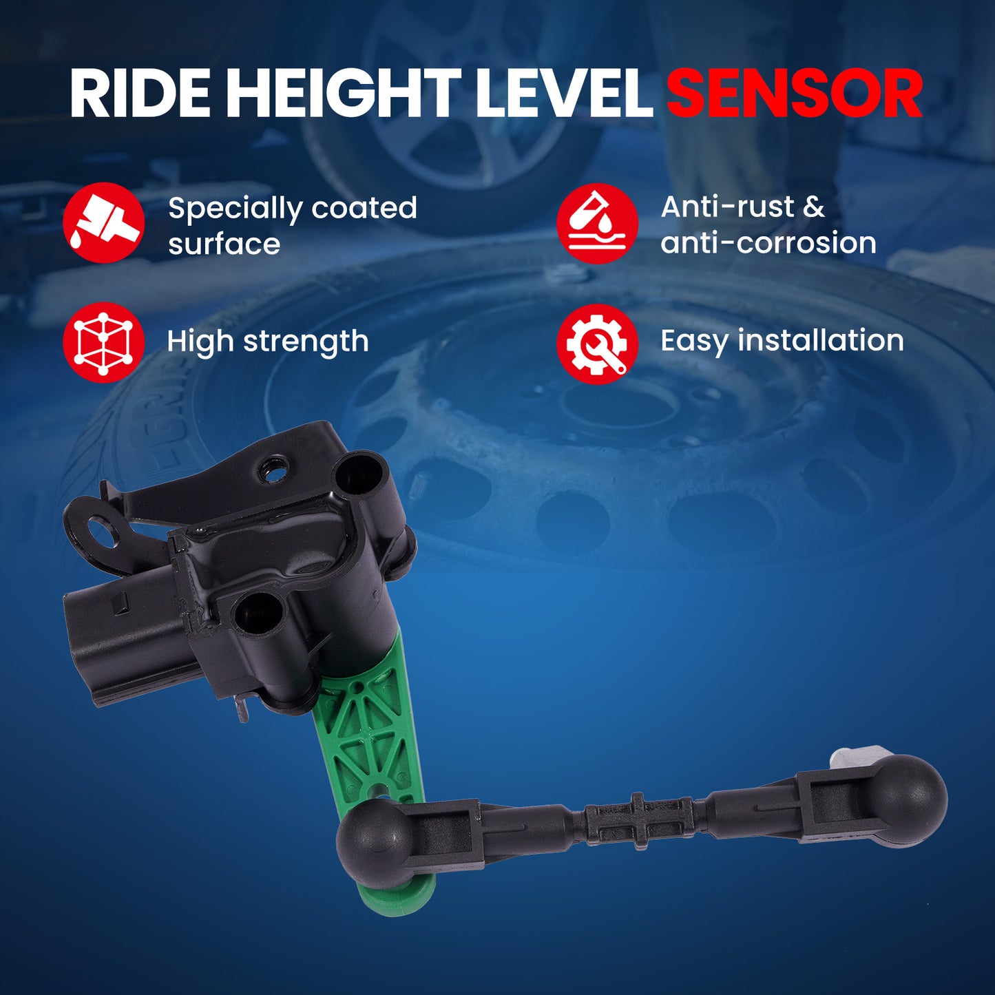 MOCA V10-72-0058 Front Right Ride Leveling Height Sensor Fit for 2011-2018 Audi A8 Quattro & 2012-2018 Audi A7 Quattro & 2012-2018 Audi A6