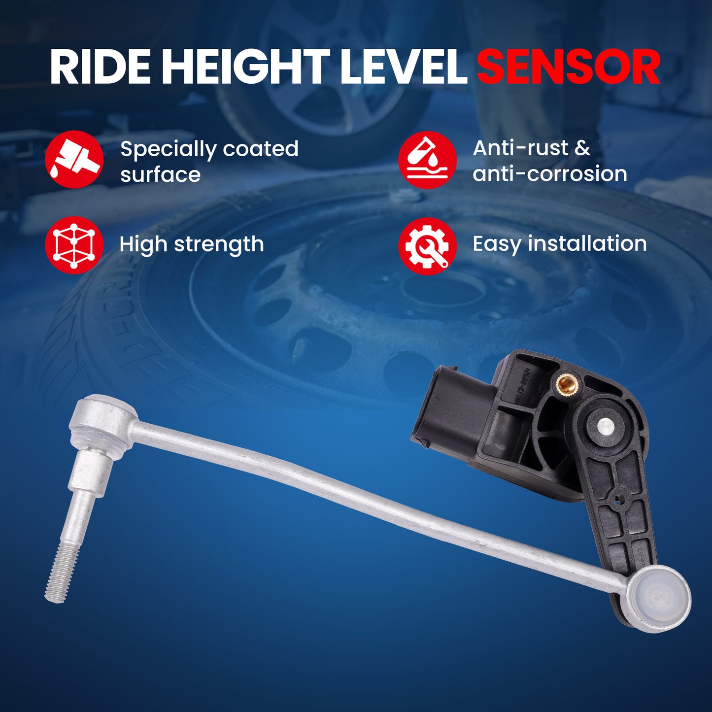 MOCA V10-72-0070 Front Left Ride Leveling Height Sensor Fit for 2006-2013 Bentley Continental & 2004-2010 Audi A8 Quattro & 2007-2010 Audi S8