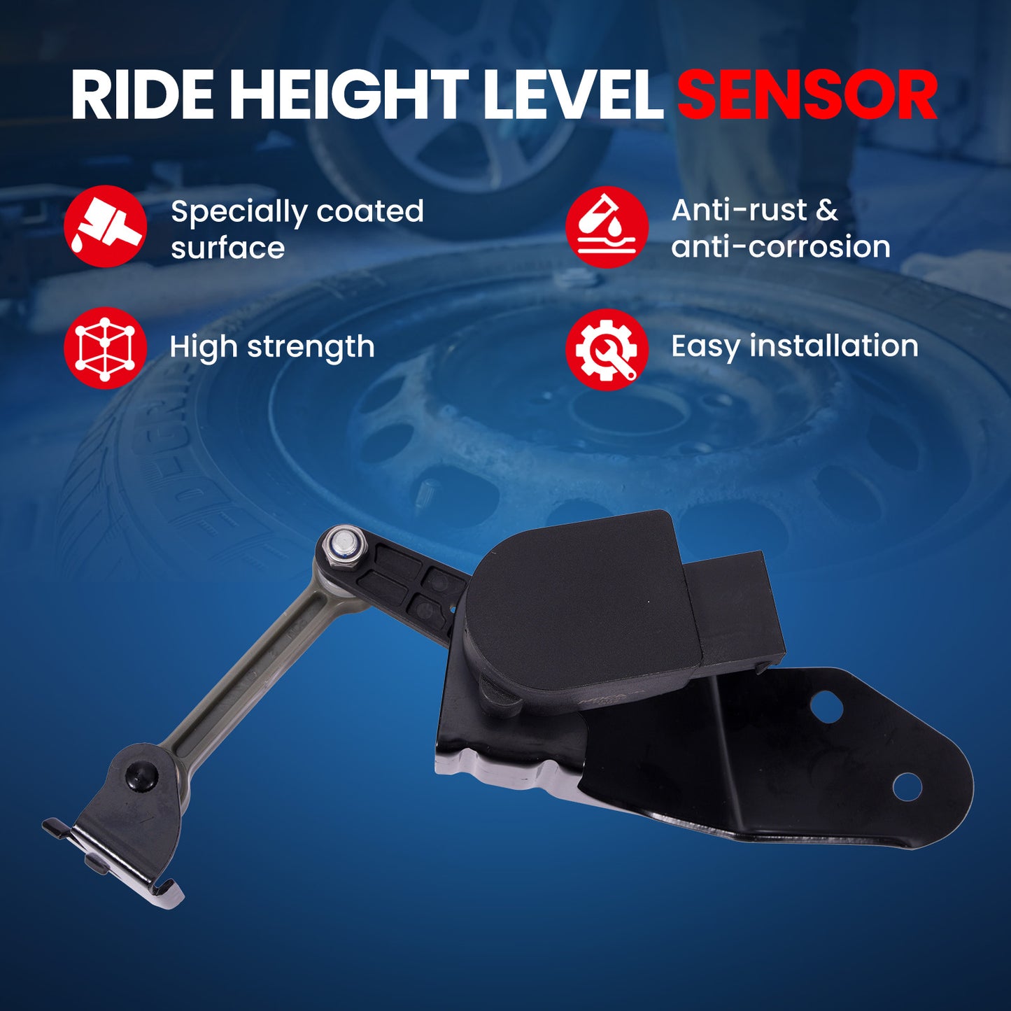 MOCA V10-72-0070 Rear Left Ride Leveling Height Sensor Fit for 2003-2013 Bentley Continental & 2004-2010 Audi A8 Quattro & 2004-2006 Volkswagen Phaeton