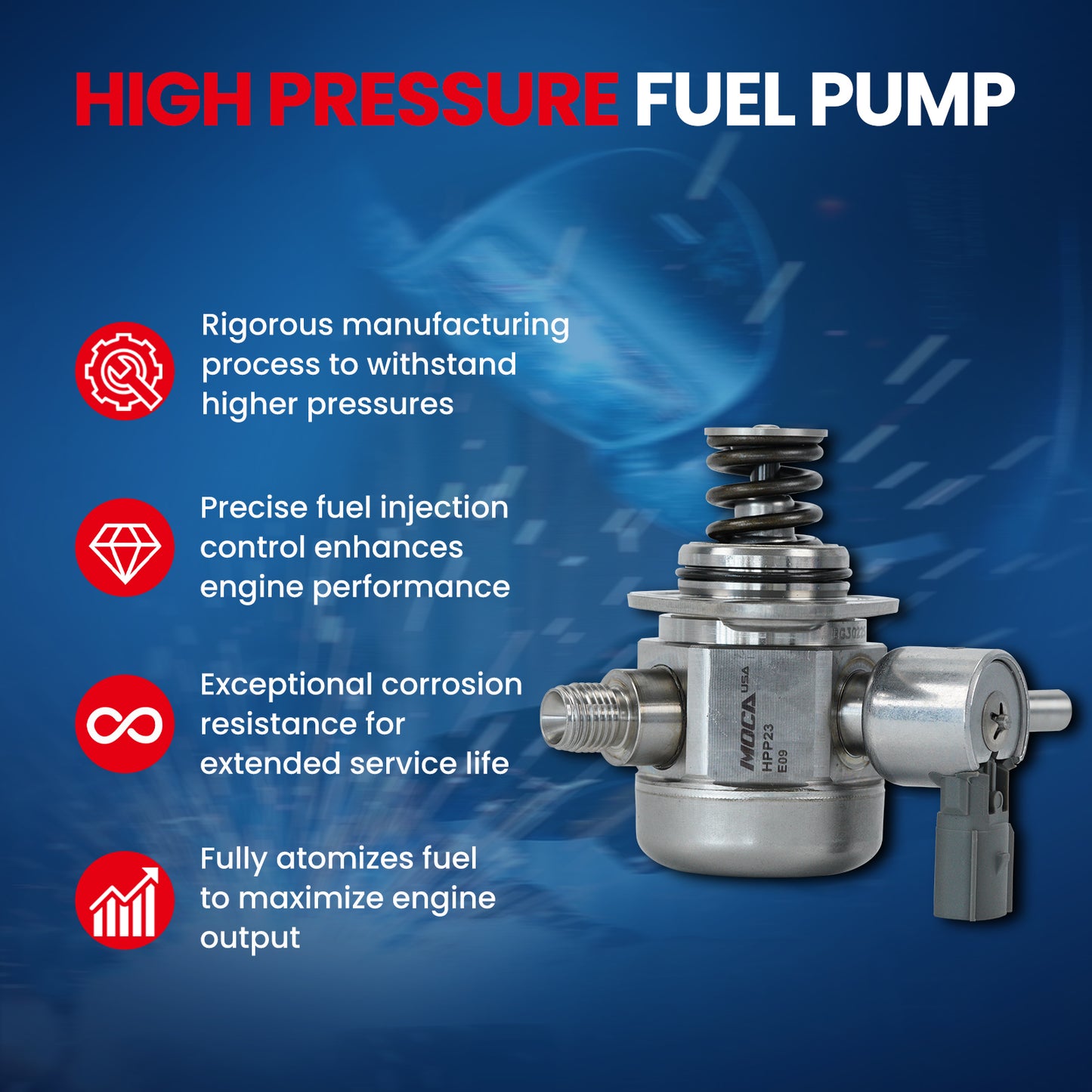 MOCA High Pressure Fuel Pump Fit for 2014-2017 Buick Regal 2.0L & 2014-2019 Chevrolet Impala 2.5L & 2013-2015 Chevrolet Malibu 2.0L 2.5L