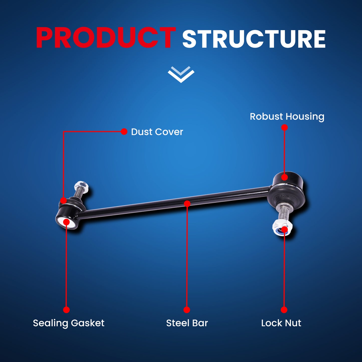 Kit de 2 barras estabilizadoras delanteras MOCA para Ford Escape L4 2.3L (2005-2008) y Mazda 6 L4 2.5L (2014-2019) y Mercury Mariner L4 3.0L (2005-2011)