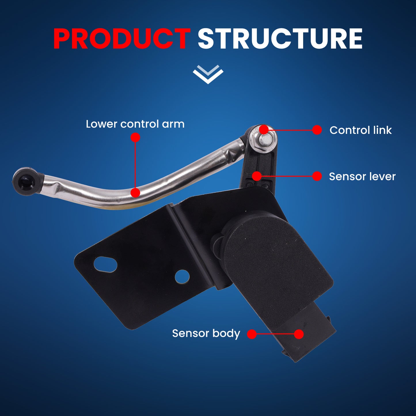 MOCA RH3712 Front Left Ride Height Level Sensor Fit for 2011-2015 Dodge Durango 3.6L 5.7L & 2011-2015 Jeep Grand Cherokee 3.6L 5.7L & 2012-2015 Jeep Grand Cherokee 6.4L