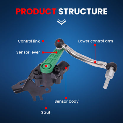 MOCA RH5043 Front Right Ride Leveling Height Sensor Fit for 2009-2016 Audi A4 A4 Quattro 2.0L & 2010-2017 Audi A5 Quattro 2.0L & 2010-2017 Audi S5 3.0L