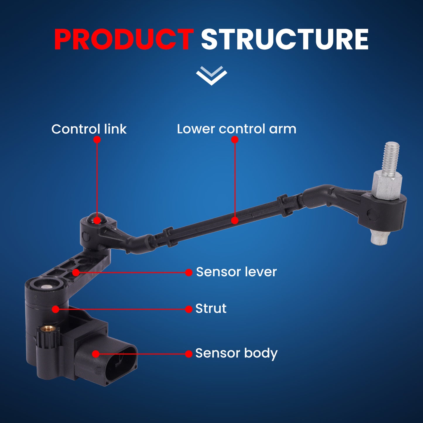 MOCA RH5060 Front Right Ride Leveling Height Sensor Fit for 2003-2009 Land Rover Range Rover 4.2L 4.4L