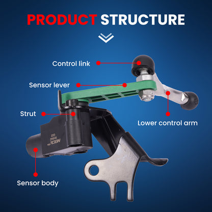 MOCA RH5042 Front Right Ride Leveling Height Sensor Fit for 2010-2017 Audi A5 Quattro 2.0L & 2010-2017 Audi S5 3.0L & 2009-2016 Audi A4 A4 Quattro 2.0L