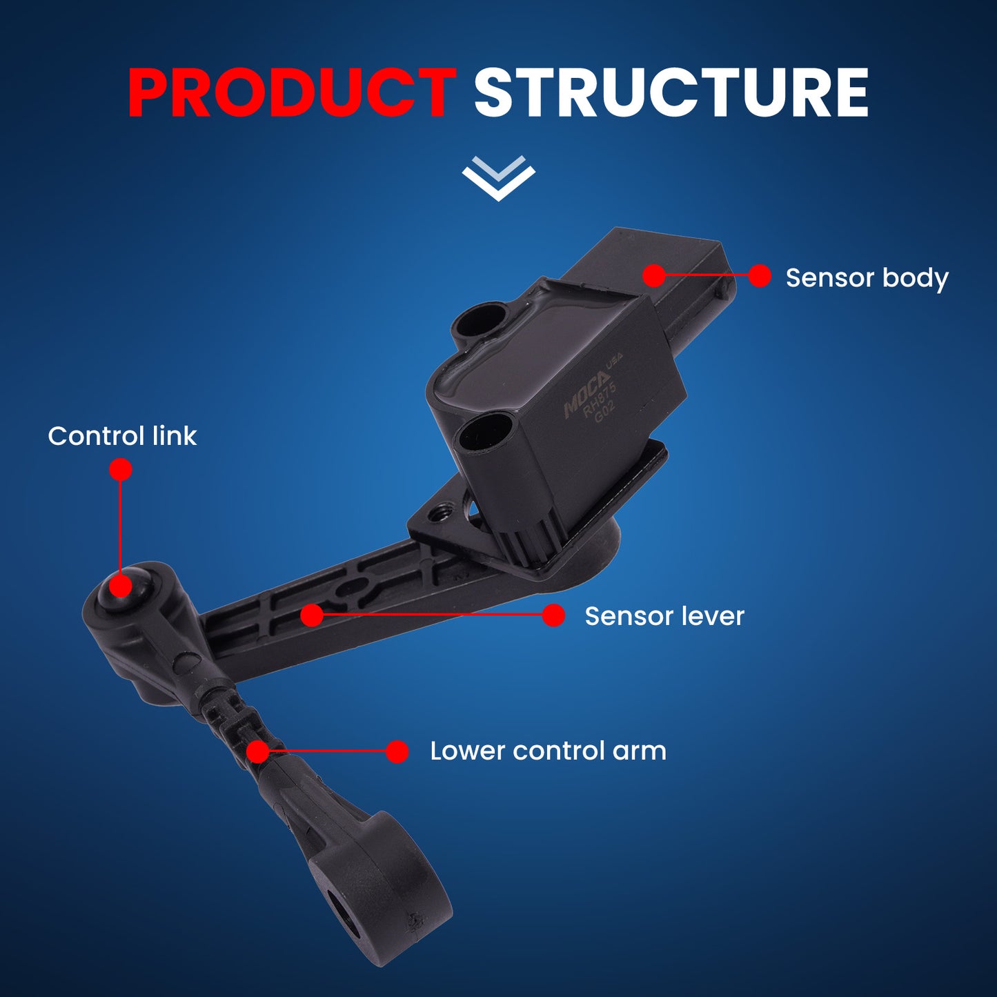 MOCA RH3875 Front Right Ride Height Level Sensor Fit for 2005-2009 Land Rover LR3 4.0L 4.4L