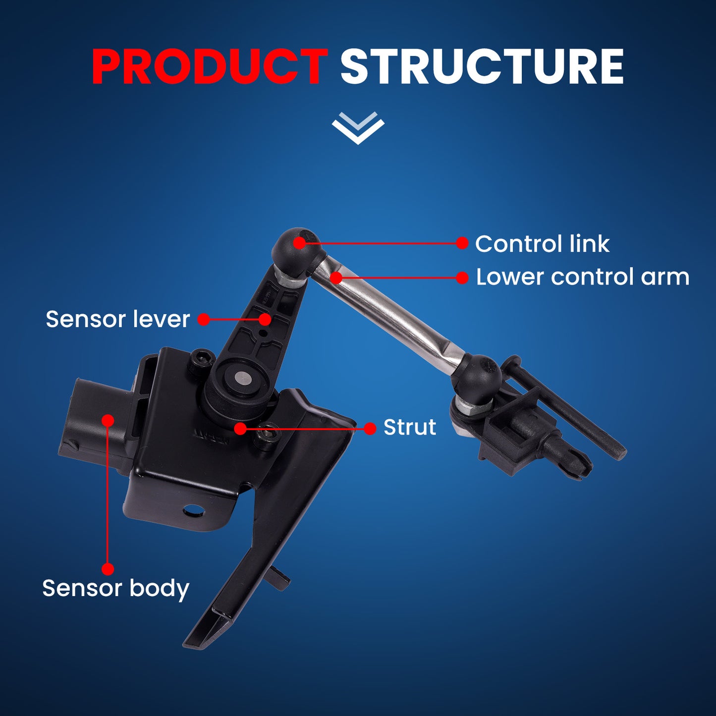 MOCA 97034302203 Front Right Ride Leveling Height Sensor Fit for 2010-2016 Porsche Panamera
