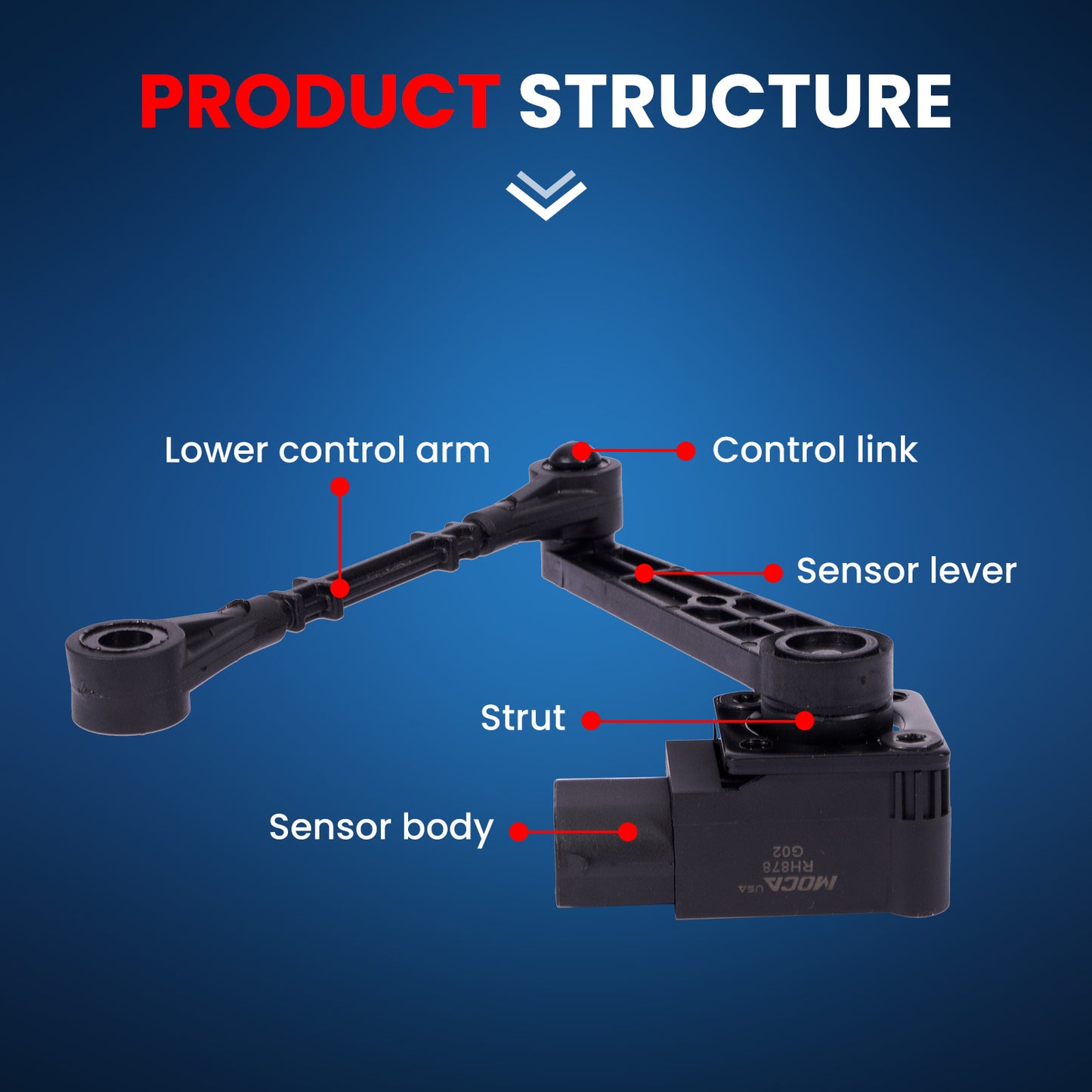 MOCA 927-005 Rear Left Ride Leveling Height Sensor Fit for 2005-2009 Land Rover LR3 4.0L 4.4L & 2006-2009 Land Rover Range Rover Sport 4.2L 4.4L