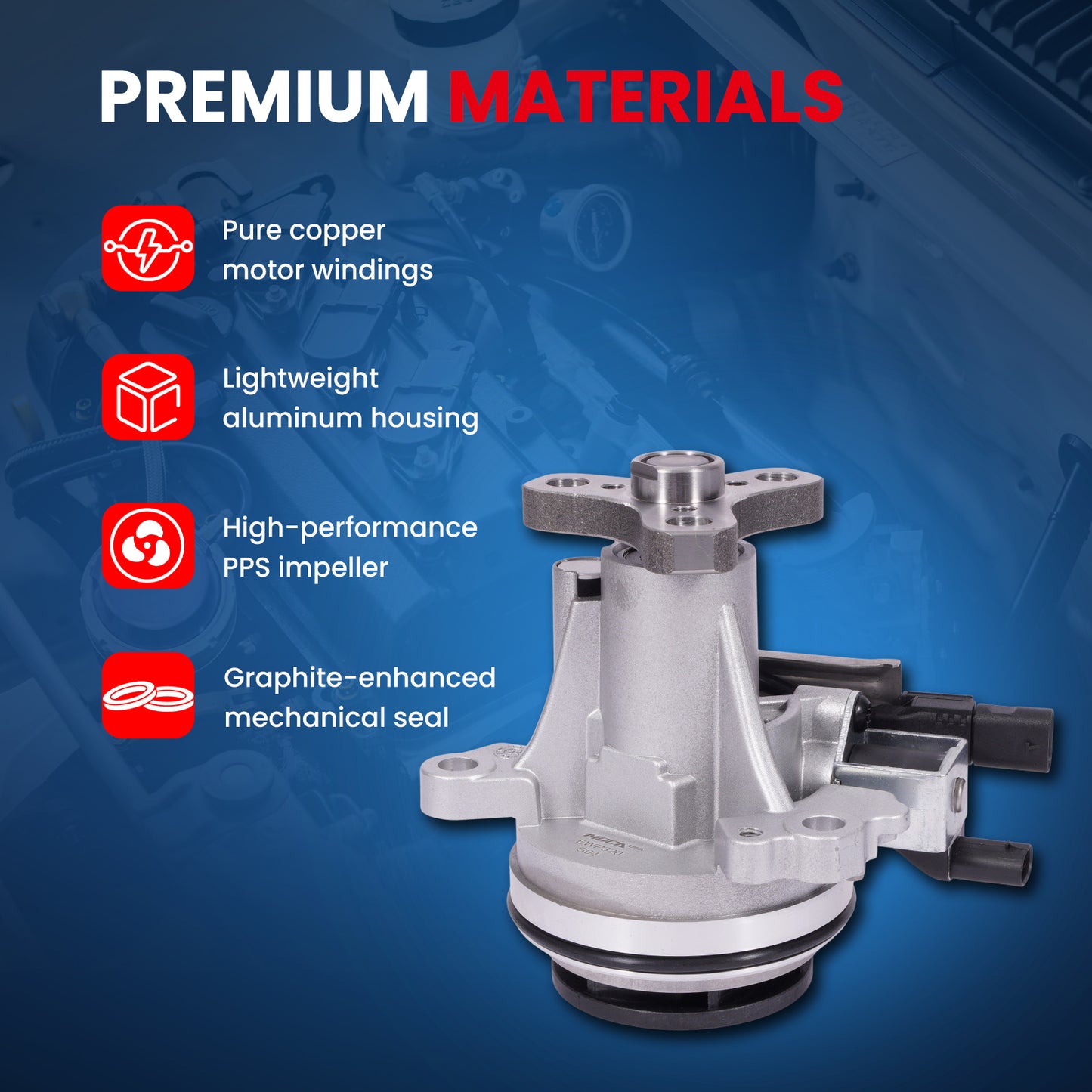 MOCA Electric Engine Water Pump Fit for 2020-2025 Land Rover Range Rover 3.0L & 2021-2024 Land Rover Discovery 3.0L & 2020-2023 Land Rover Defender 110 3.0L