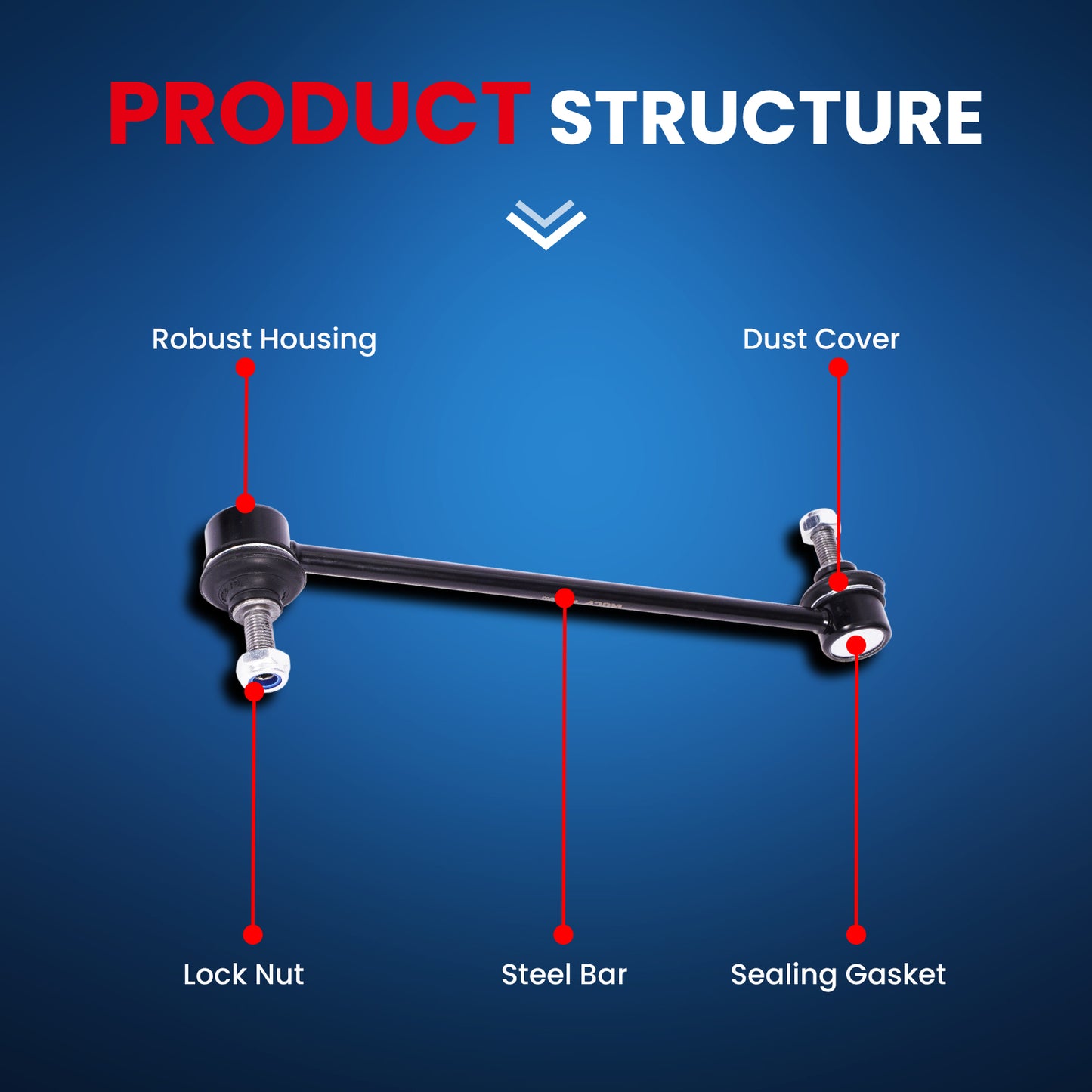 MOCA 2Pcs Front Sway Bar Link Kit Fit for 2011-2014 Chrysler 200 V6 3.6L & 2009-2014 Dodge Avenger L4 2.4L