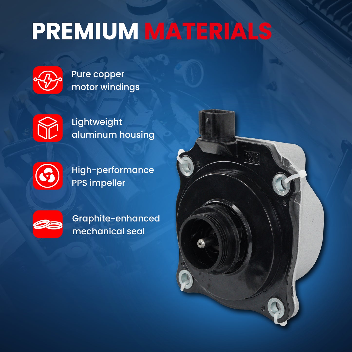 MOCA Electric Engine Water Pump Fit for 2018-2021 Toyota Camry 2.5L & 2019-2022 Toyota Avalon 3.5L